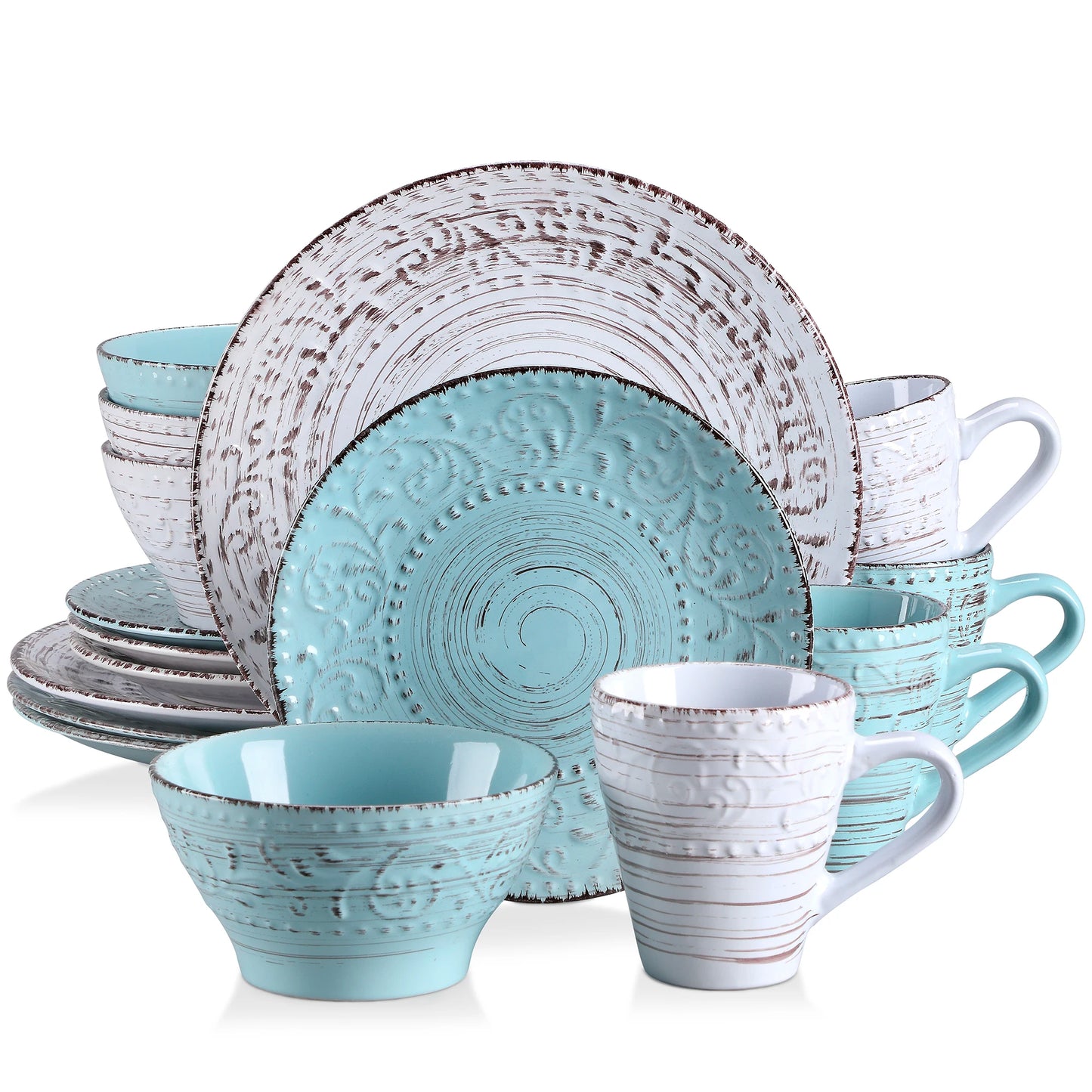 Malacasa Premium Ceramic Dinnerware Set With Plates And Bowls