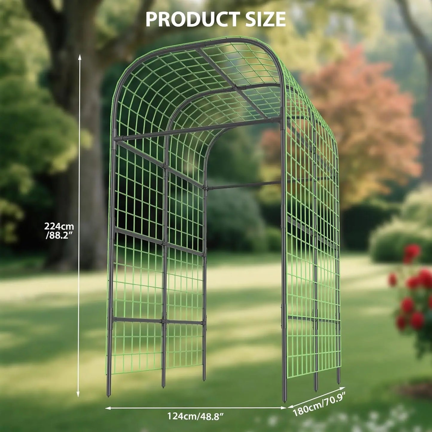 Metal Garden Arch Trellis Heavy Duty For Raised Beds And Climbing Plants