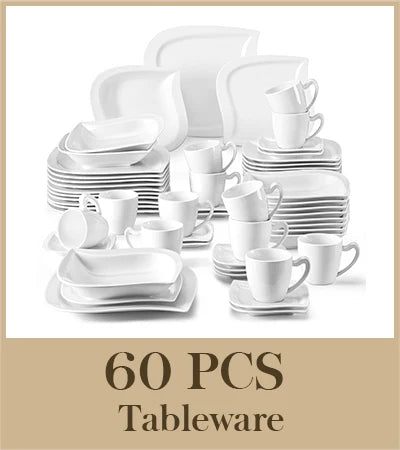 Malacasa Porcelain Dinner Set With Plates Bowls Cups And Premium Saucers