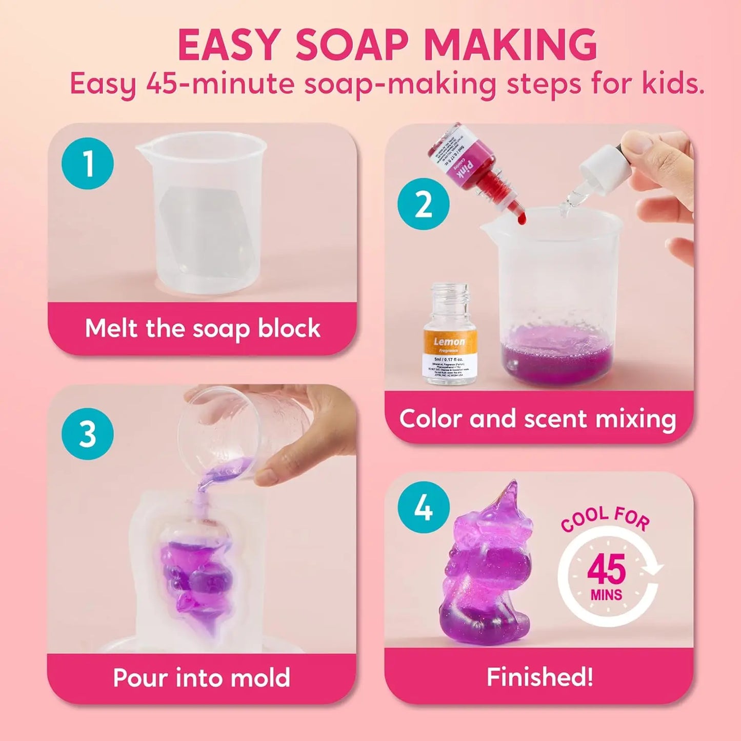 Joyfy Unicorn Soap Making Kit For Kids STEM Craft Activity
