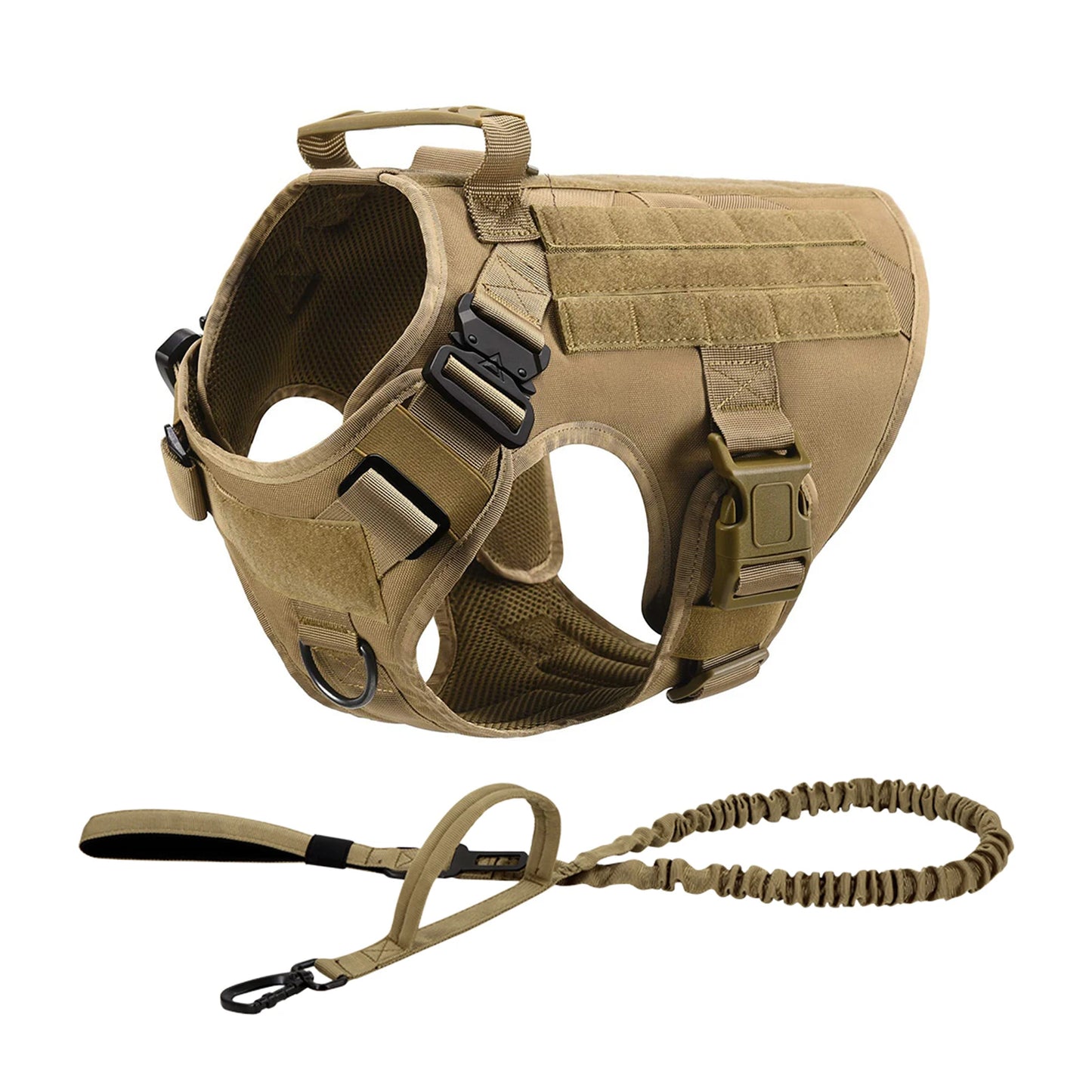 PETRAVEL CN Tactical Dog Harness Vest With Molle Pouches For Training Walking