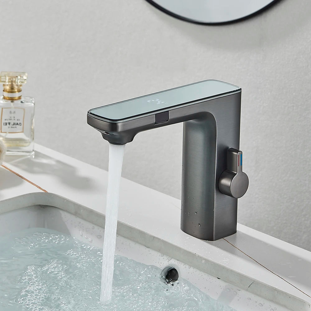 Uythner Smart Sensor Basin Faucet With Digital Display Touchless Controls