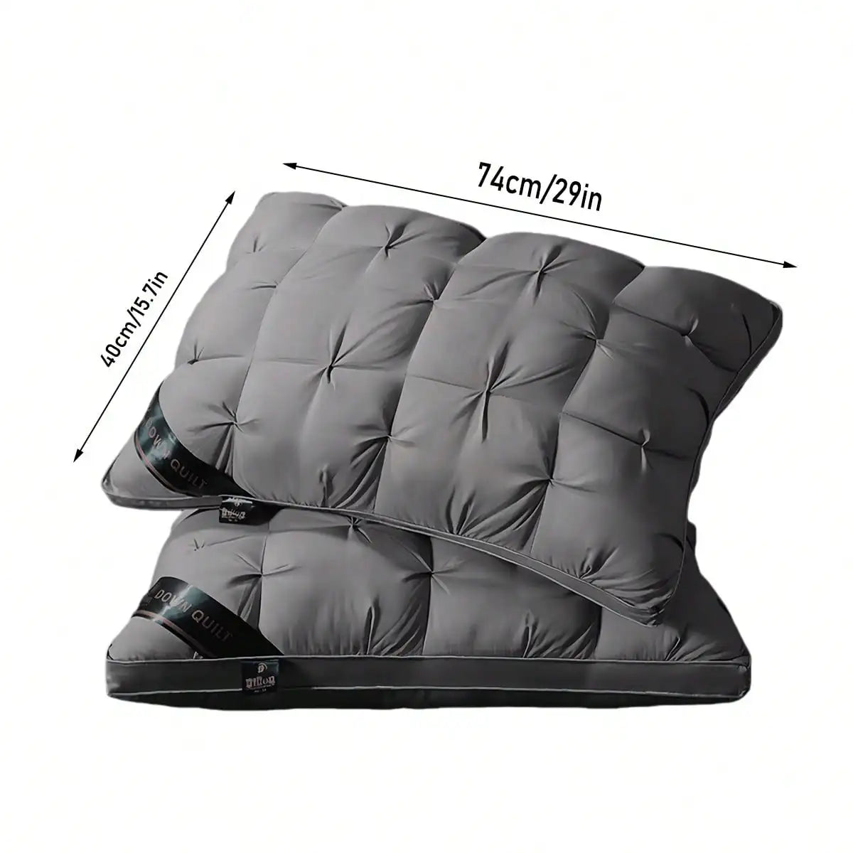 Queen Pillow Set Of 2 Microfiber Down Alternative For Side Back Stomach Sleepers