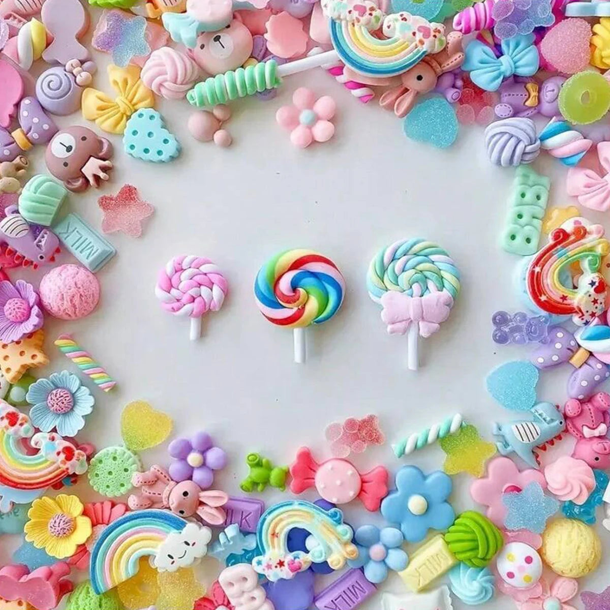 Slime Pendants Set Resin Flat Back Candy DIY Craft Decorations