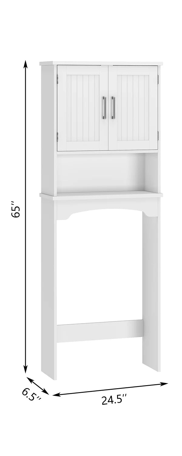 HiMISS Over The Toilet Storage Cabinet With Anti Tip And Double Doors