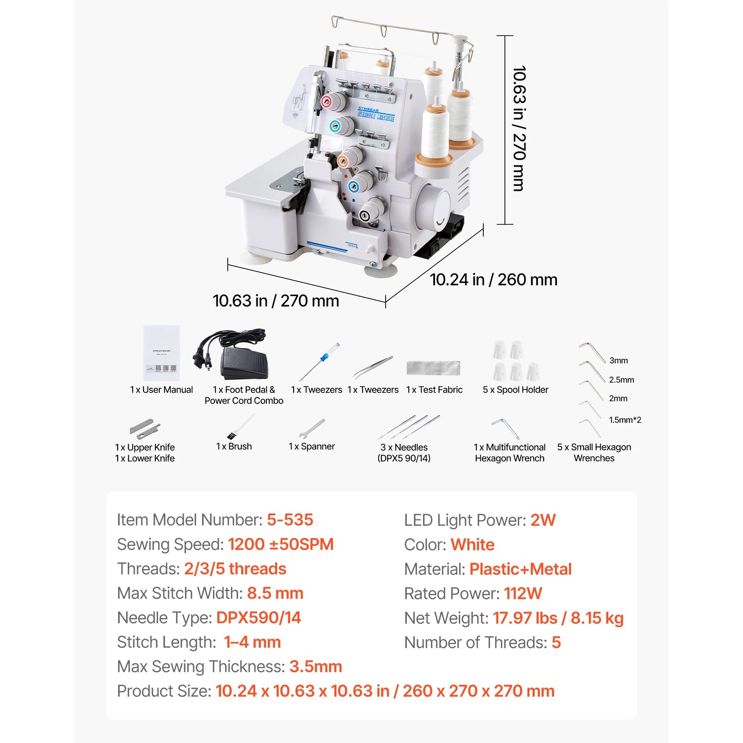 SucceBuy Serger Overlock Sewing Machine 2 3 4 Thread