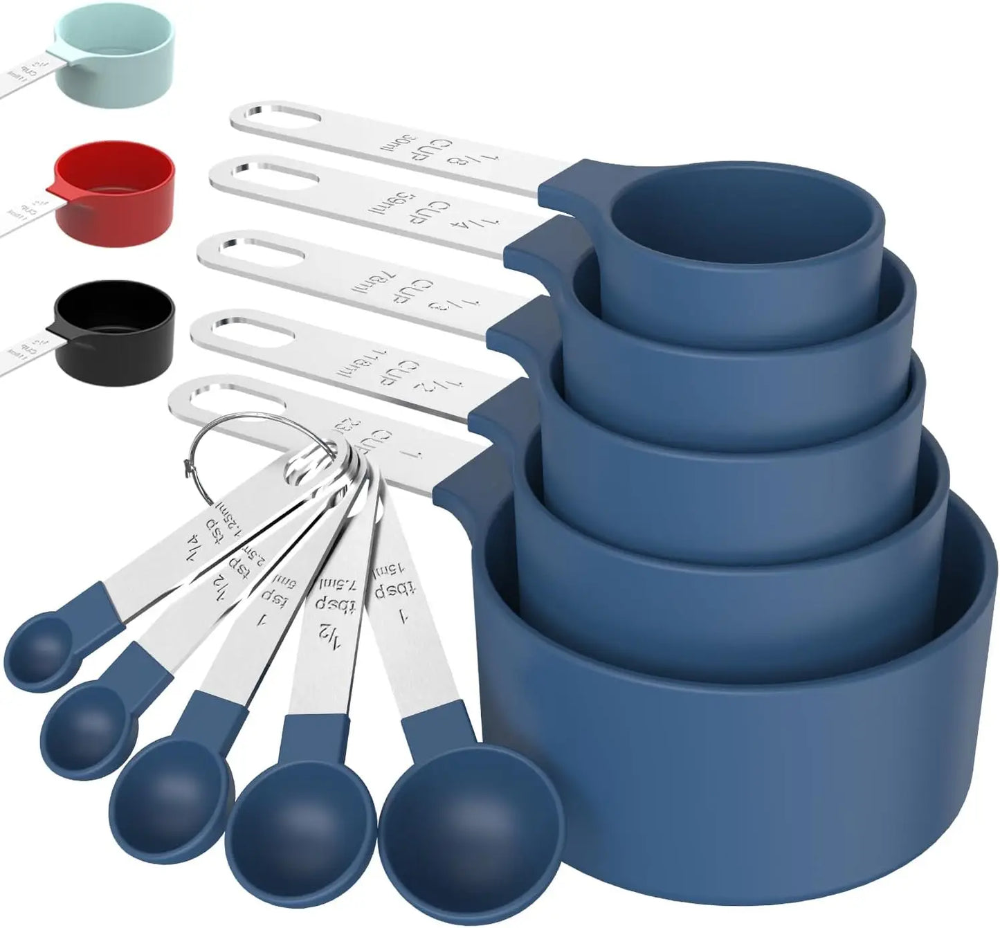 Stainless Steel Measuring Cups And Spoons Nesting Set With Handles
