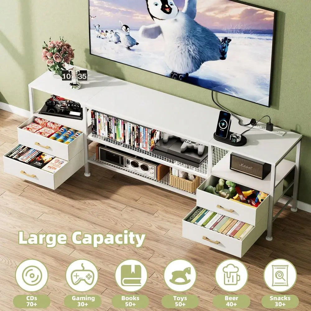 TV Stand With LED Lights Sofa Sideboard Living Room Cabinet