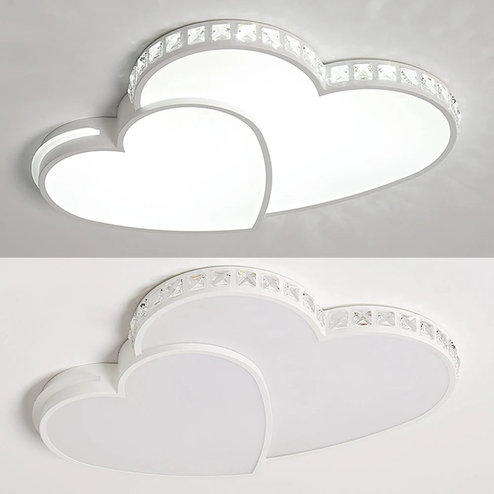 Kids Cartoon Heart Shaped Crystal LED Ceiling Light Fixture