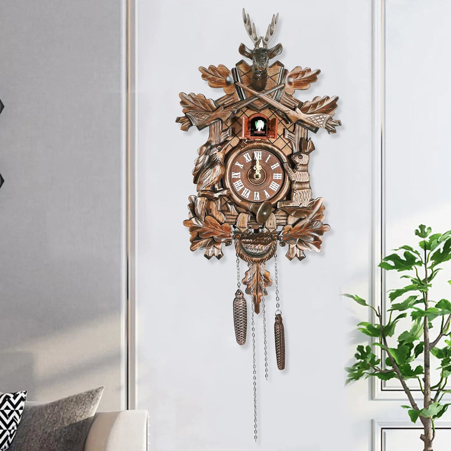 Black Forest Cuckoo Clock, German Traditional Wall Clock Design