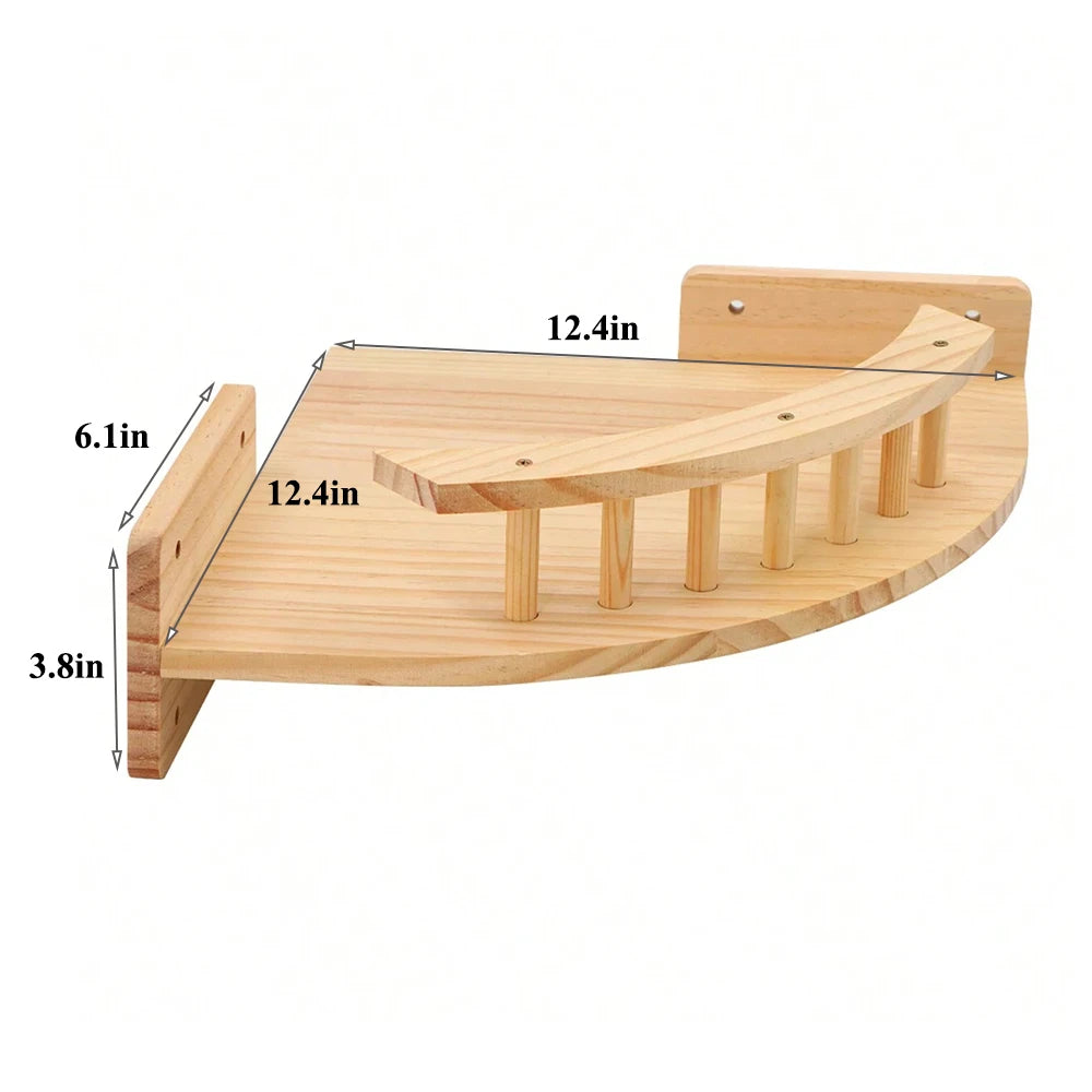 PETRAVEL Cat Wall Mounted Climbing Shelf Four Step Stairway