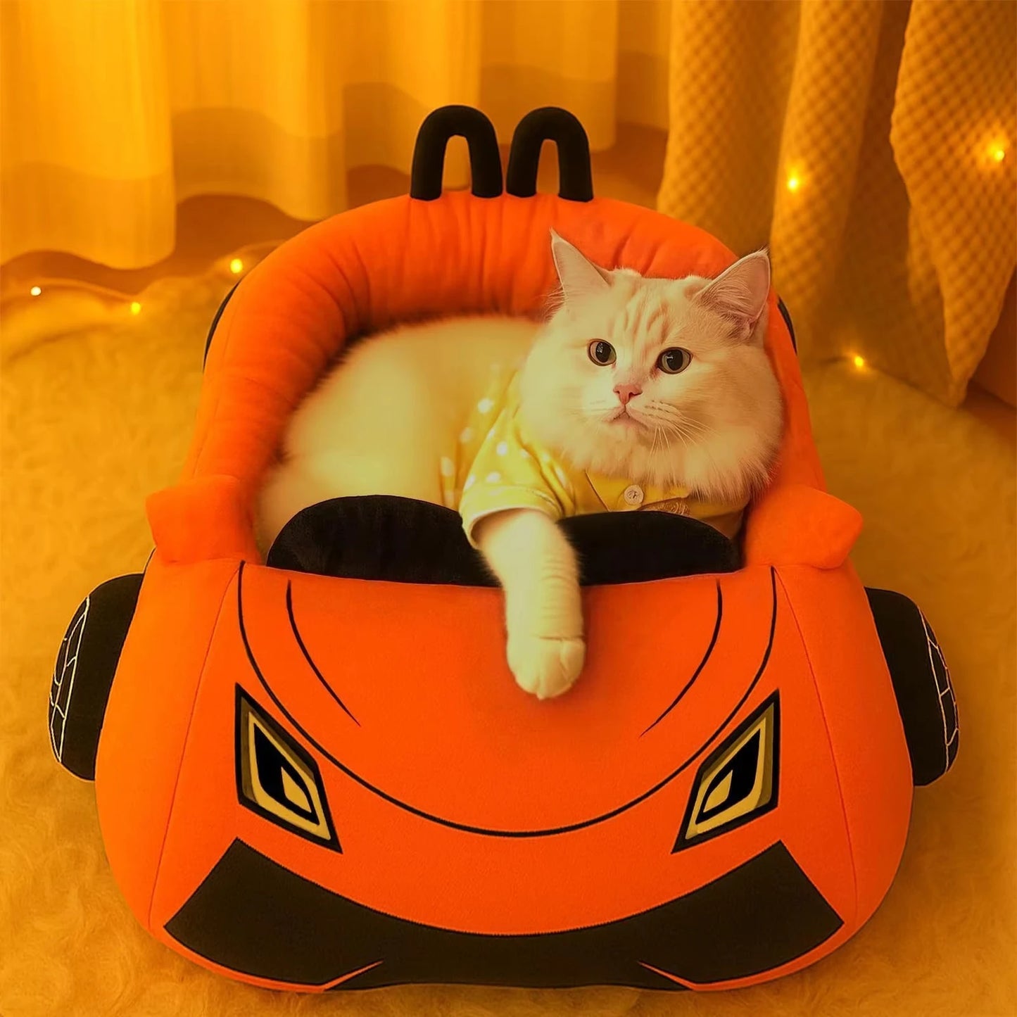 CWV Supercar Cat Bed With Coral Fleece Pillow For Pets