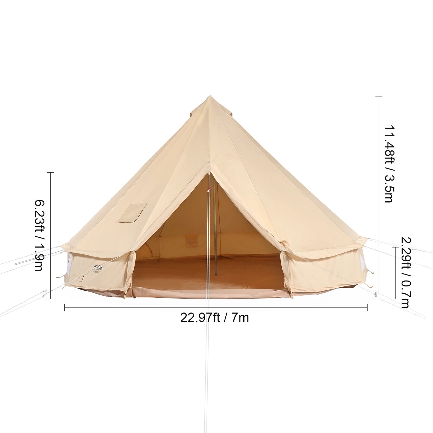 Succebuy Four Season Canvas Bell Tent With Chimney For Camping