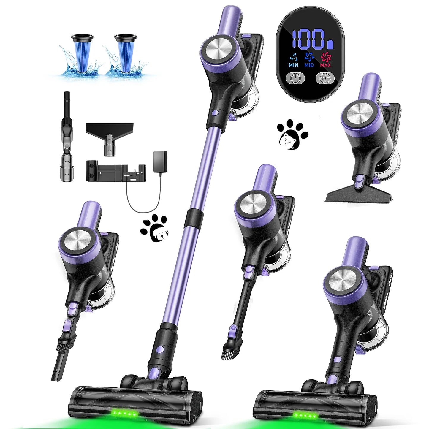 SUXIANGVAC 500W Cordless Vacuum Cleaner With Smart LED Display