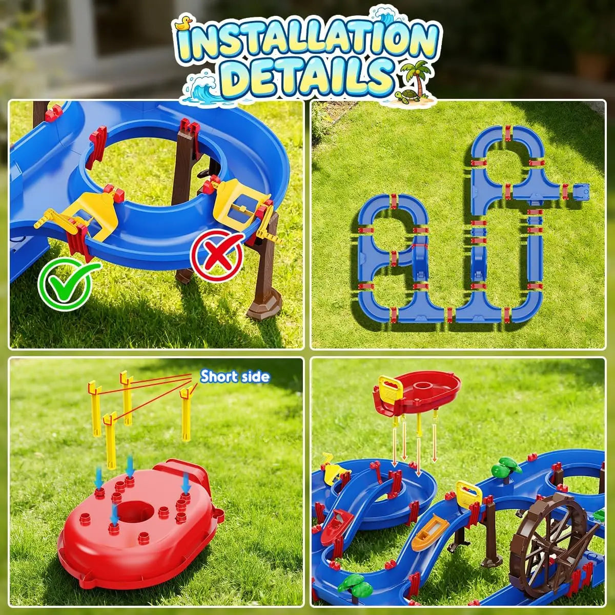 VATOS Outdoor Water Table With Water Wheel Playset For Kids