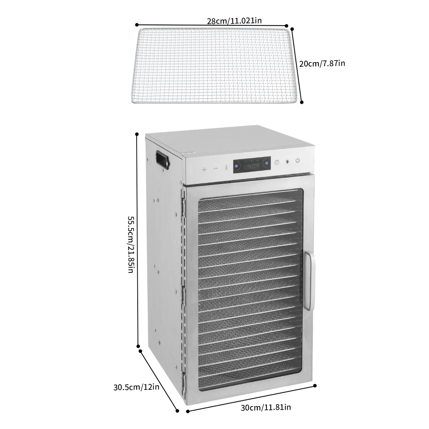 Bymaocar Commercial Dehydrator With 18 Stainless Steel Trays