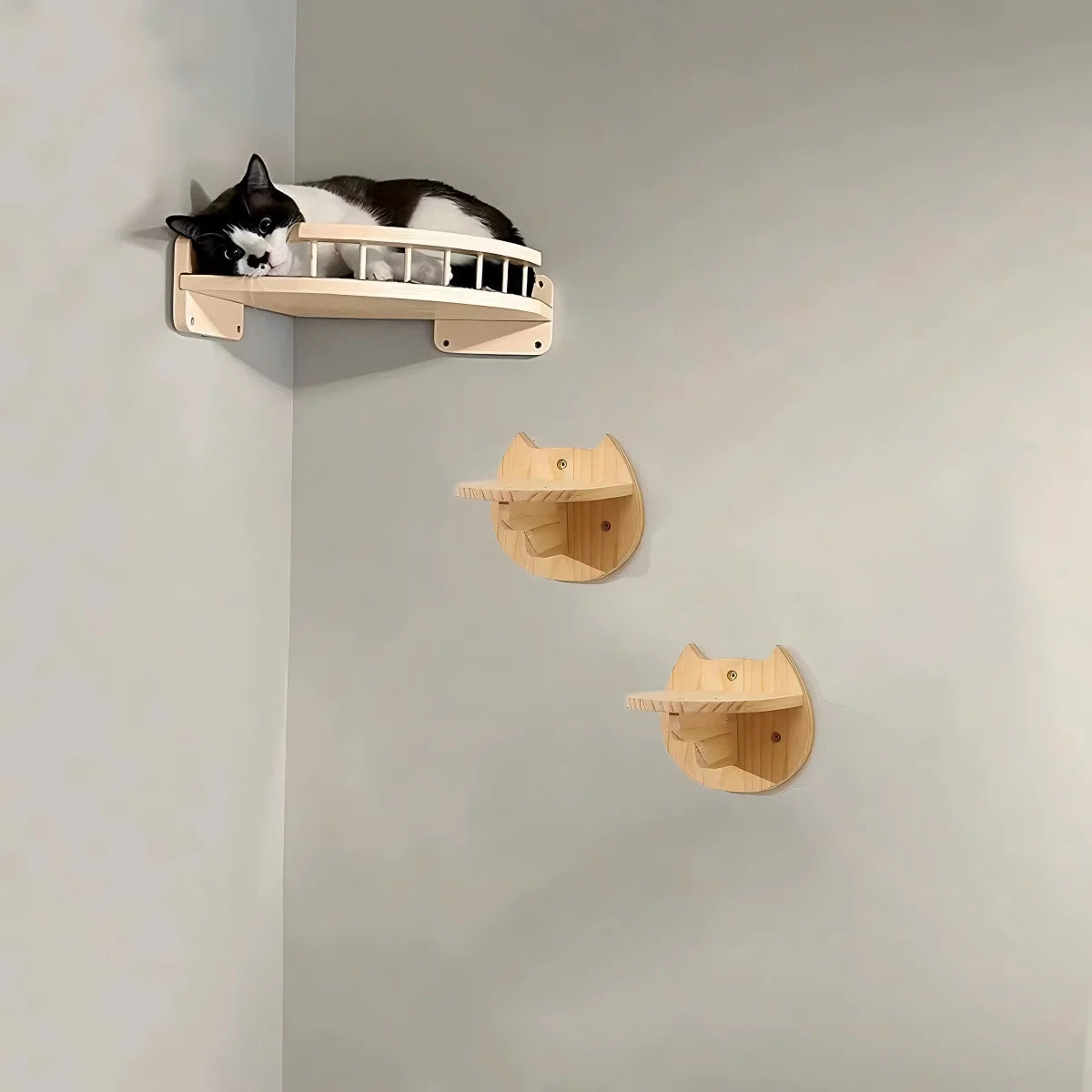 CWV Corner Cat Tree With Steps Wall Mounted Indoor Furniture