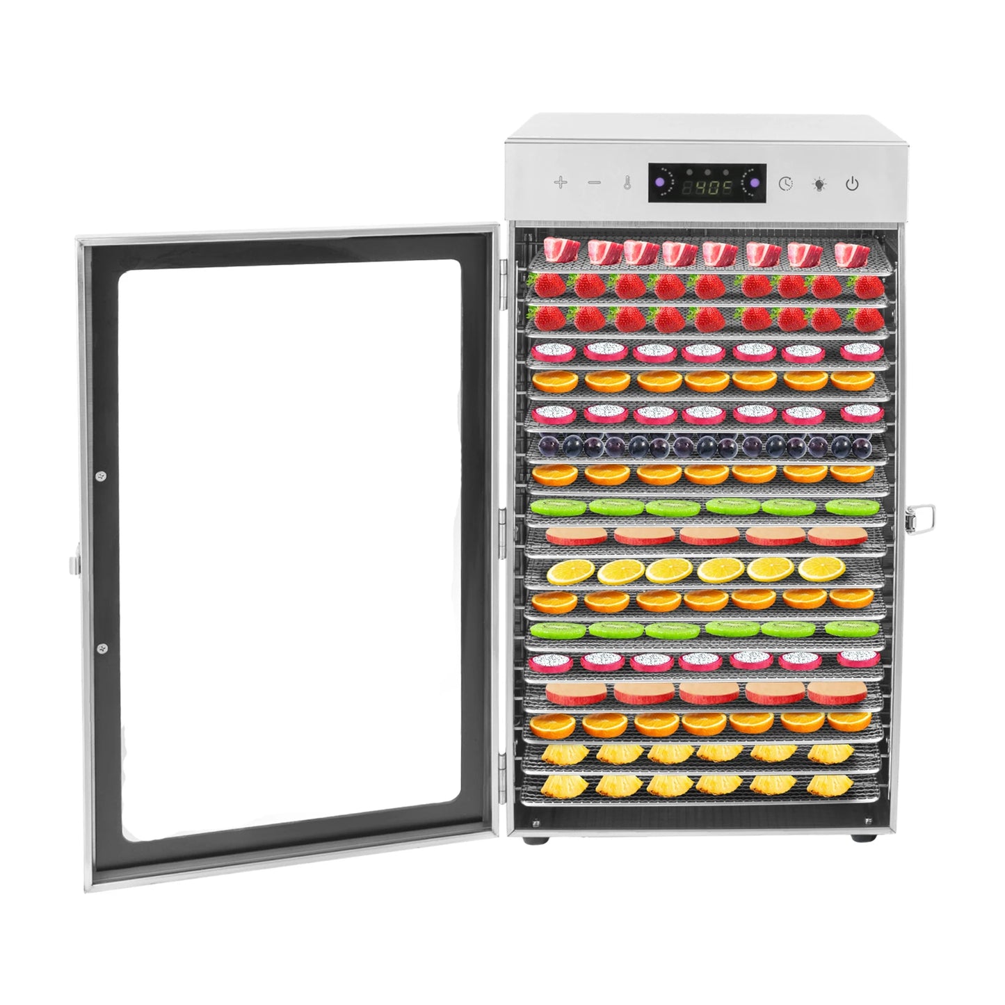 Bymaocar Commercial Dehydrator With 18 Stainless Steel Trays