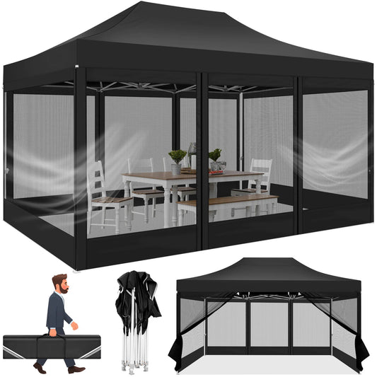 HOTEEL Heavy Duty Pop Up Gazebo With Mosquito Netting Walls
