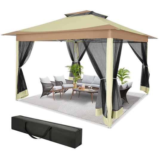 Tooluck Pop Up Gazebo With Mosquito Netting And Sidewalls
