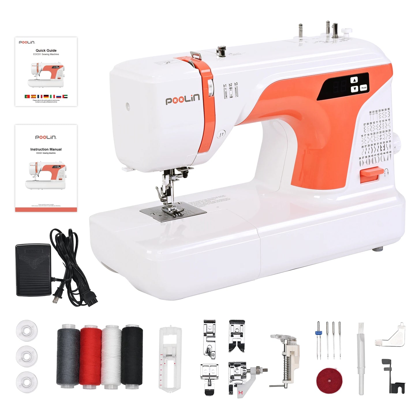 POOLIN EOC01S Computerized Sewing Machine for Home Use