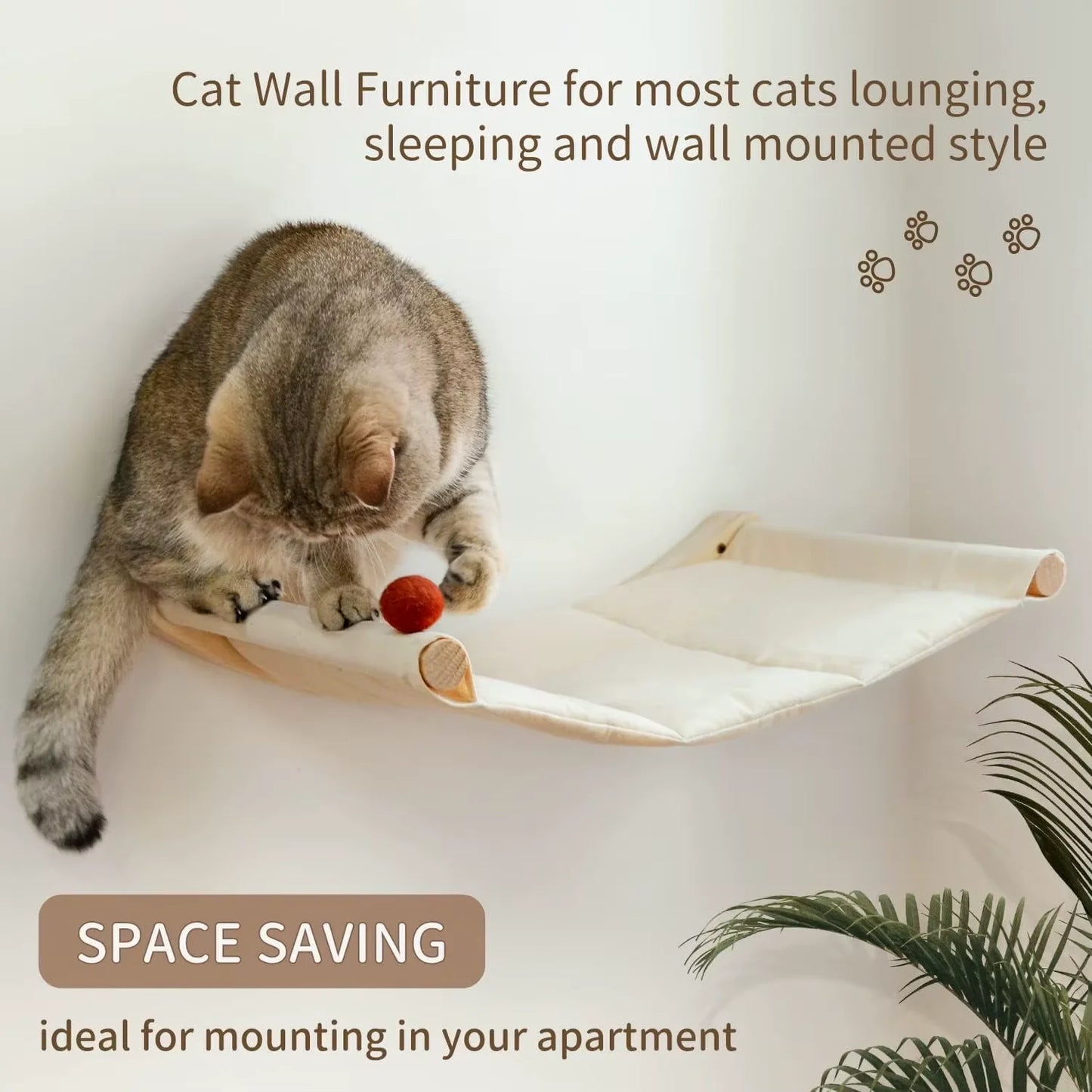 CWV Wall Mounted Cat Hammock and Climbing Shelves Indoor Cats