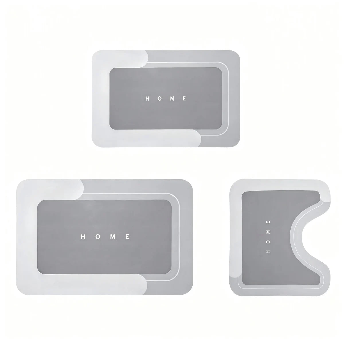 Bath Toilet Rug Set 3 Piece Absorbent Quick Dry Bathroom