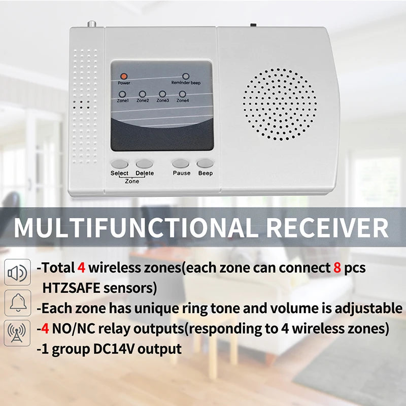 HTZSAFE Solar Beam Driveway Alarm System With Wireless Range