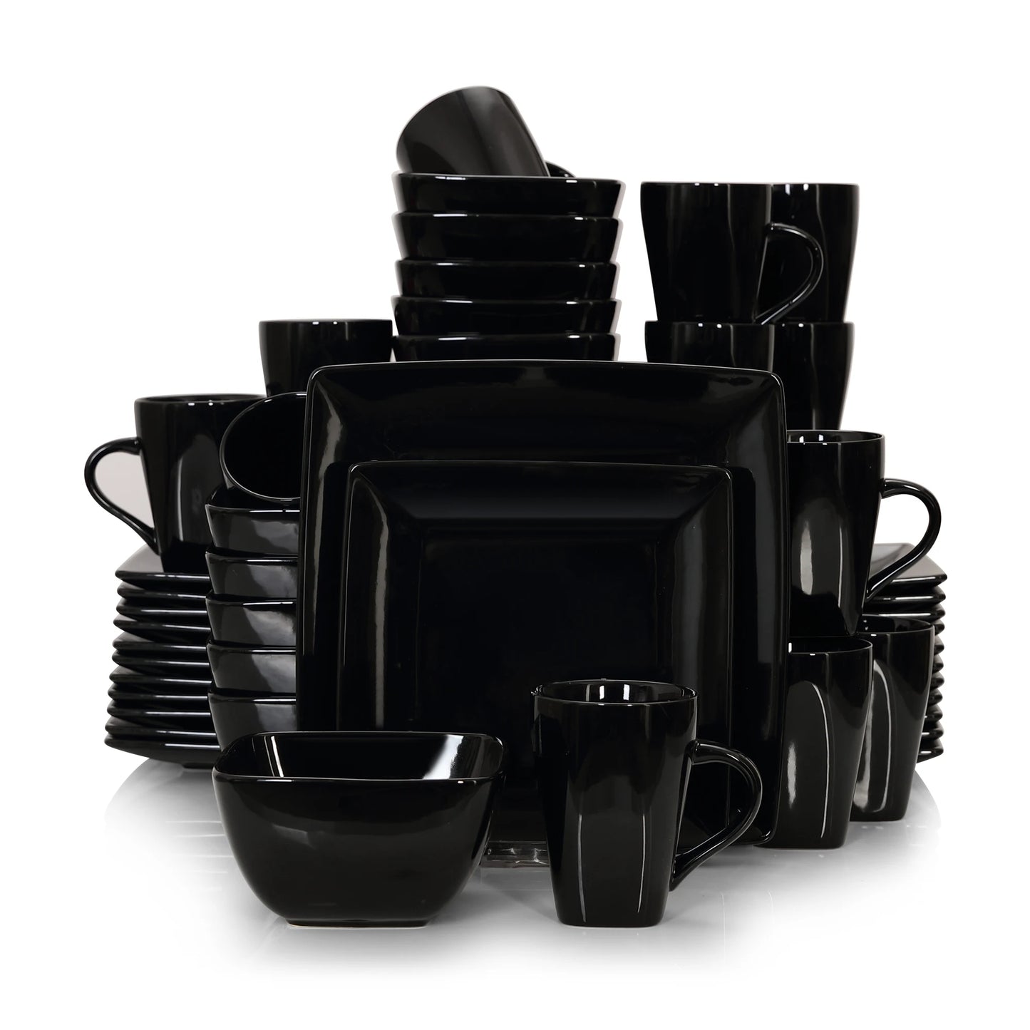 Malacasa Premium Square Ceramic Dinnerware Set For Dining Tables