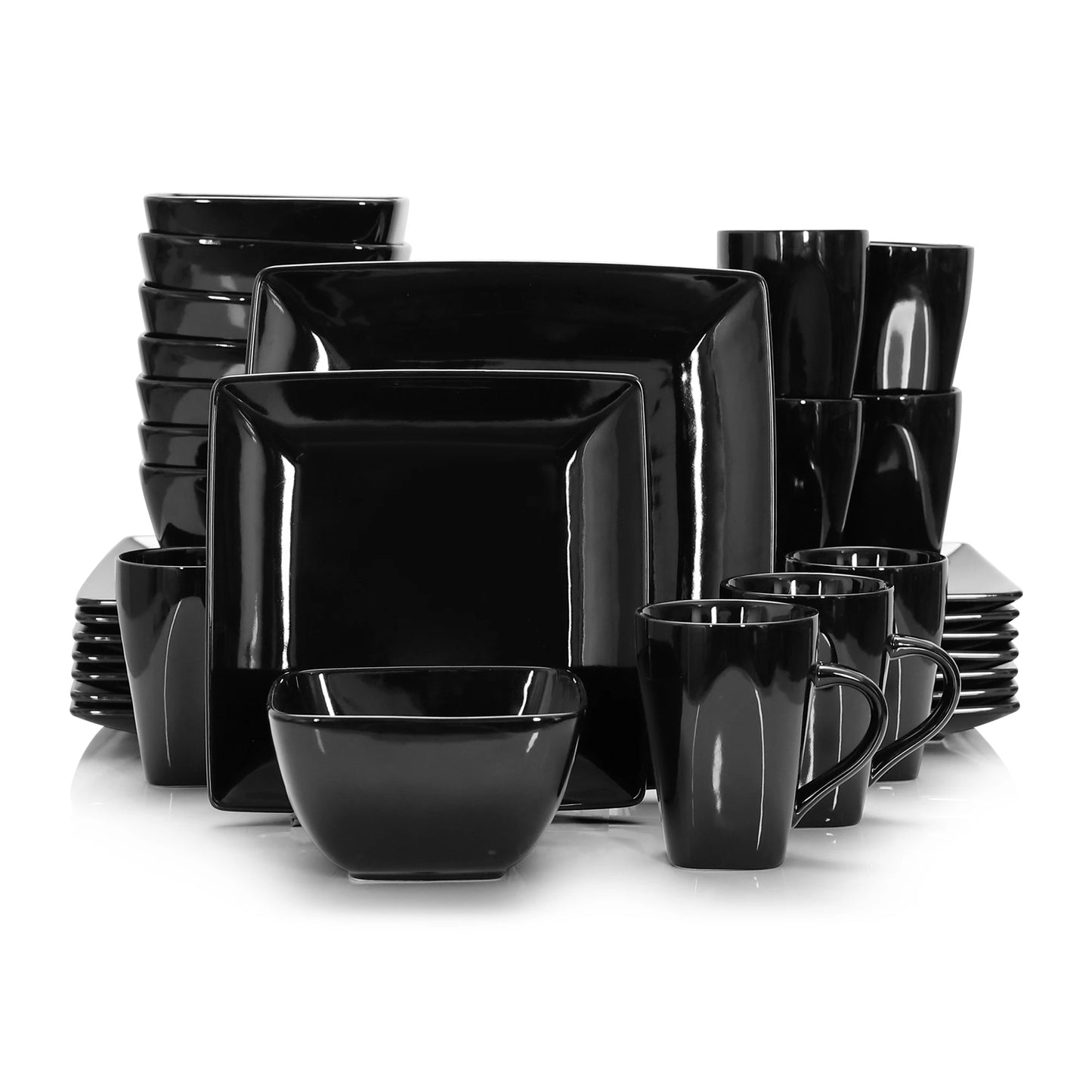 Malacasa Premium Square Ceramic Dinnerware Set For Dining Tables
