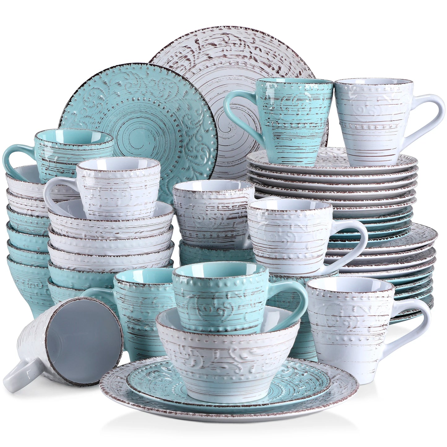 Malacasa Premium Ceramic Dinnerware Set With Plates And Bowls