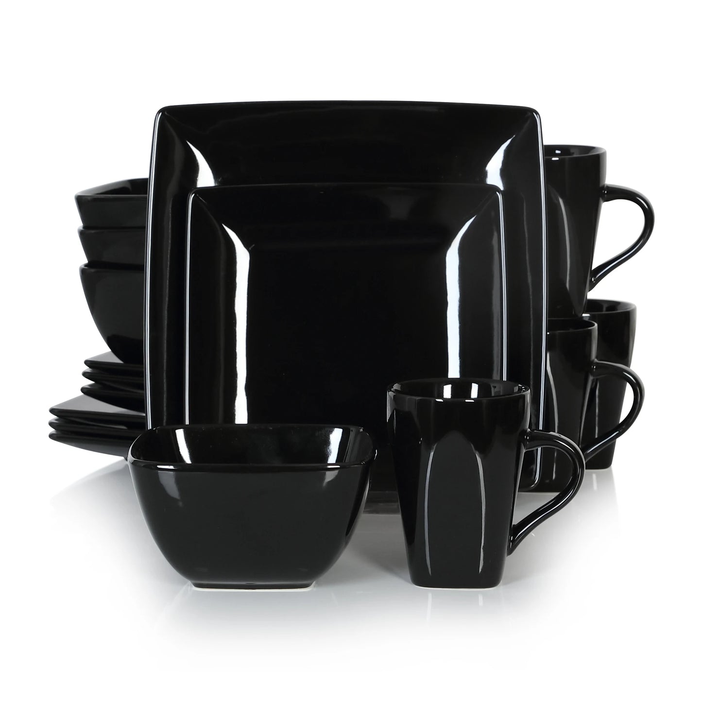 Malacasa Premium Square Ceramic Dinnerware Set For Dining Tables