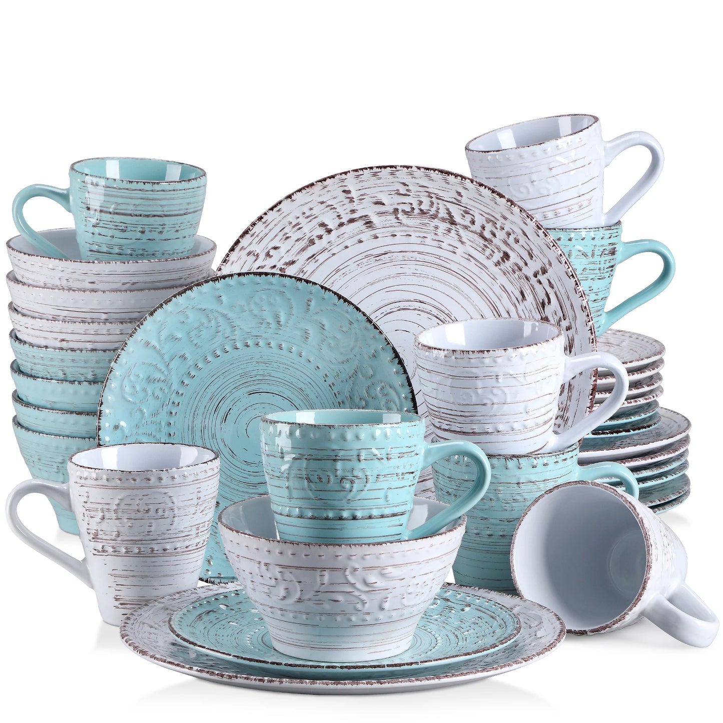 Malacasa Premium Ceramic Dinnerware Set With Plates And Bowls