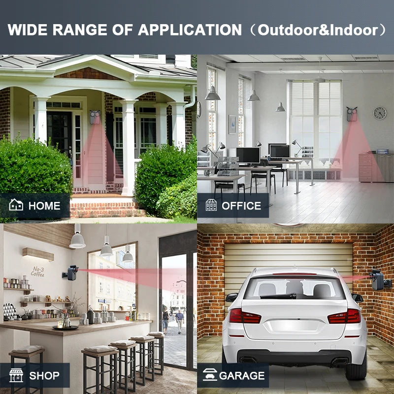 HTZSAFE Wireless Driveway Security Alarm Waterproof PIR Motion Detector