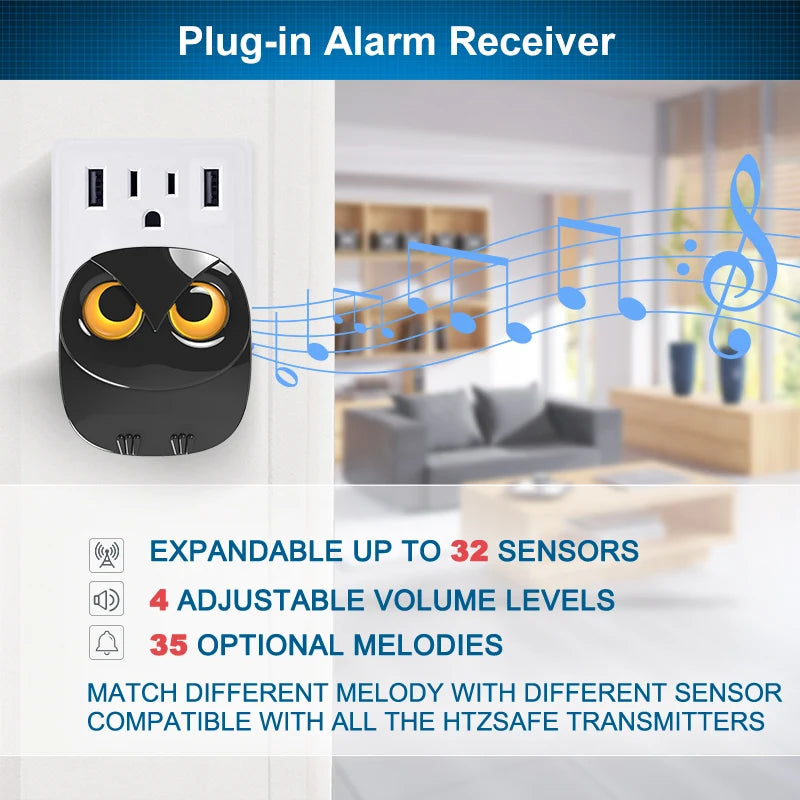 HTZSAFE Wireless Driveway Security Alarm Waterproof PIR Motion Detector