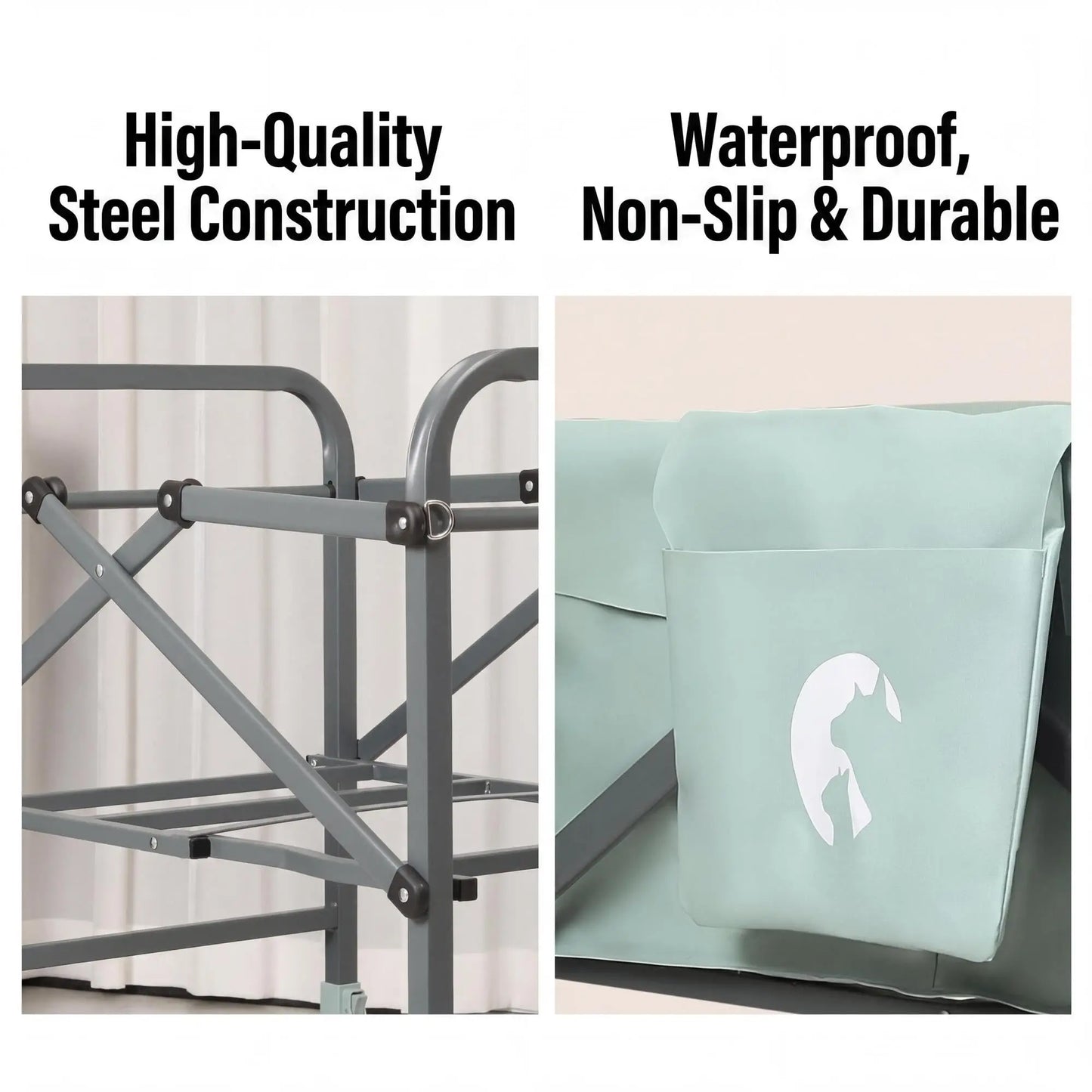 DishyKooker Folding Adjustable Height Dog Bath Tub with Cart