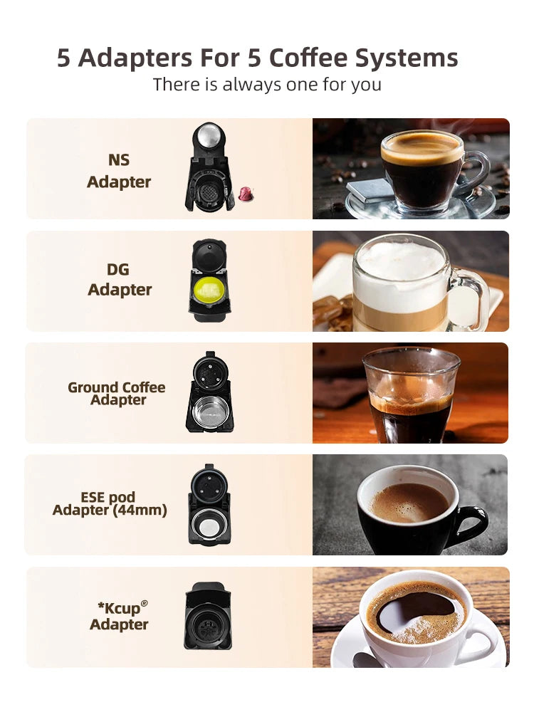 HiBREW 5 In 1 Espresso Coffee Machine Capsule ESE Pod