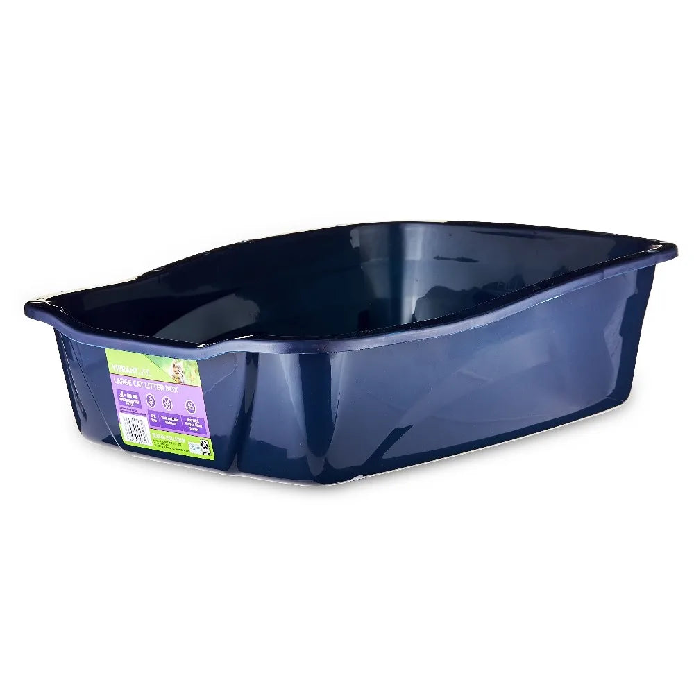 Durable Open Cat Litter Box With High Sides And Removable Cover