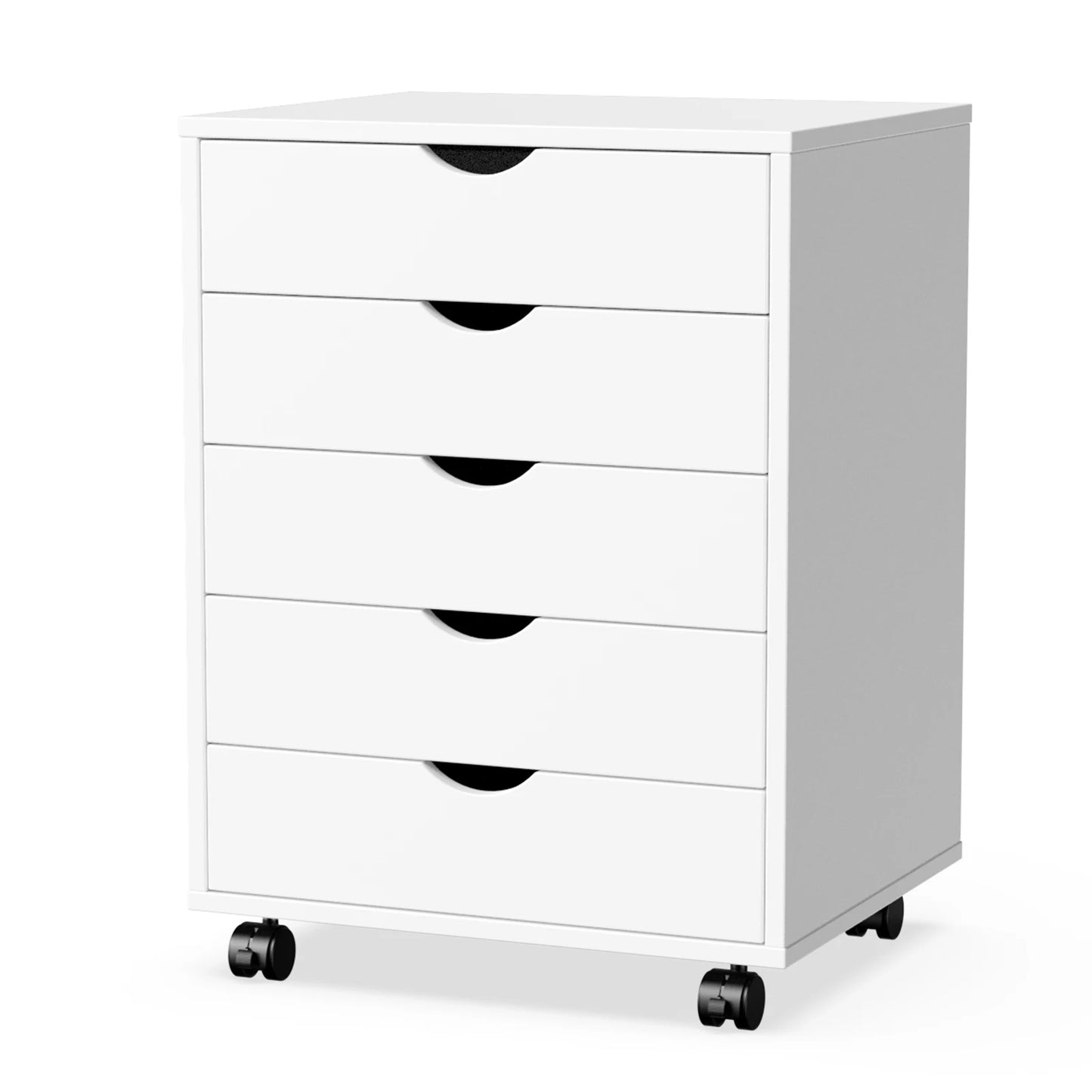 JHK Wood Living Room Cabinet With Five Drawer Organizer