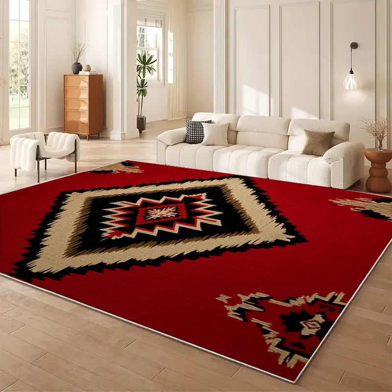 VIKAMA Moroccan Geometry Area Rug For Living Room Decor