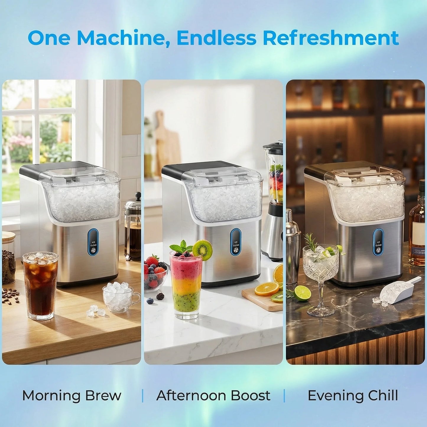 Philergo Nugget Ice Maker Countertop Pebble Ice 33 Lbs Output