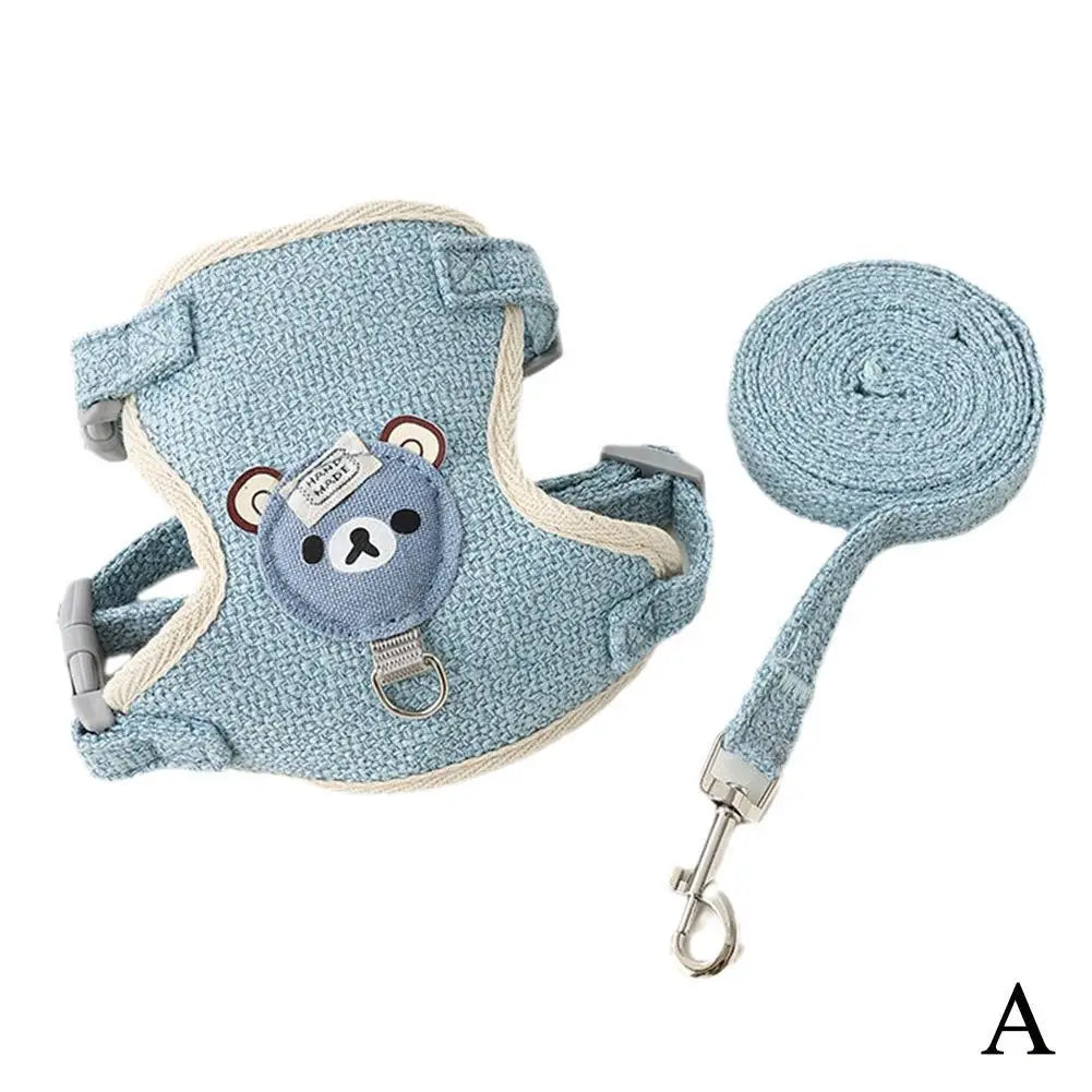 Pet Harness Leash Set Adjustable Breathable Vest For Small Pets