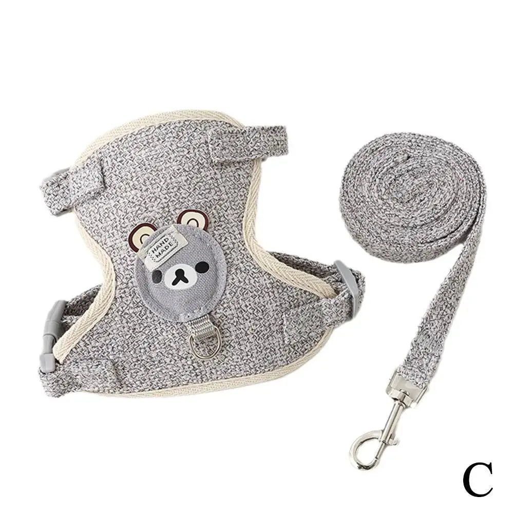 Pet Harness Leash Set Adjustable Breathable Vest For Small Pets
