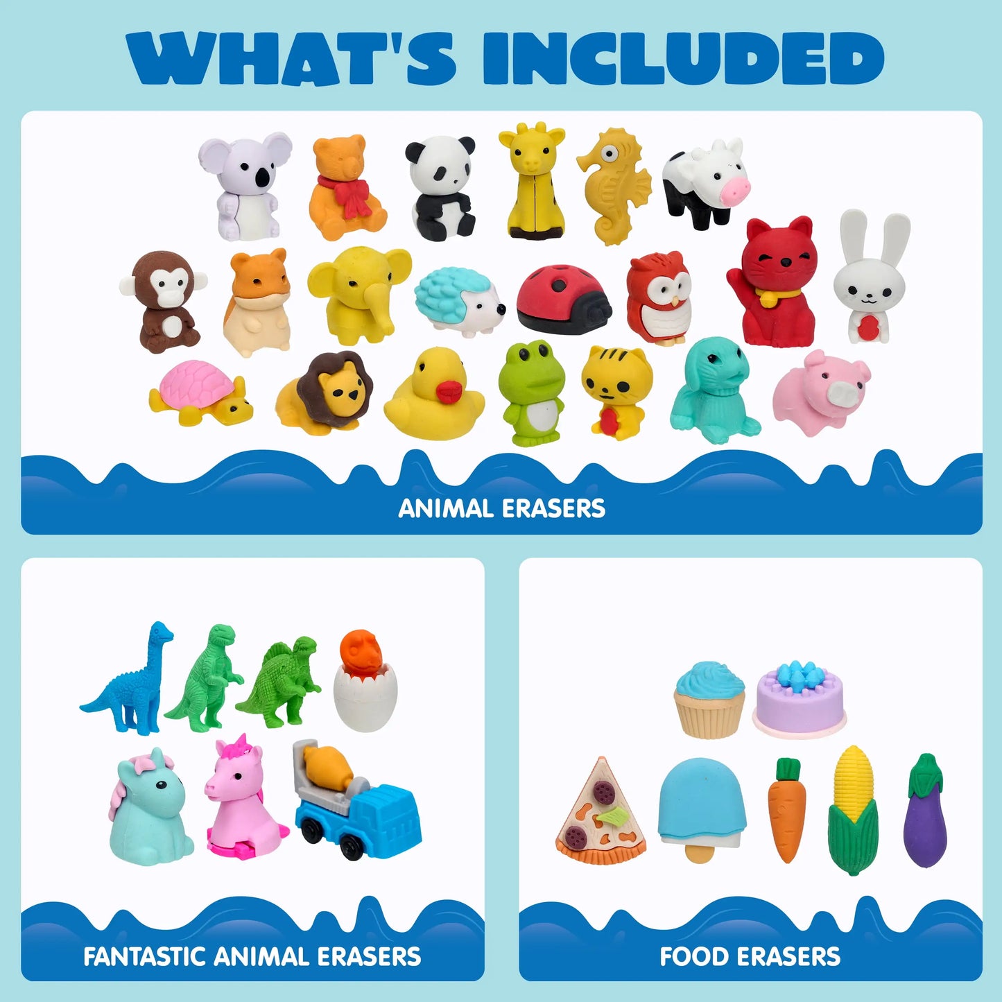 Joyfy 3D Animal Erasers Set For School Party Favors