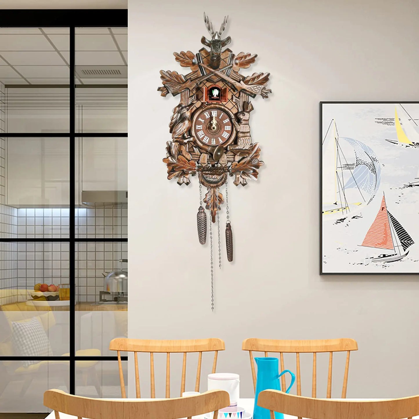 Cuckoo Wall Clock Black Forest Style For Living Room Gift