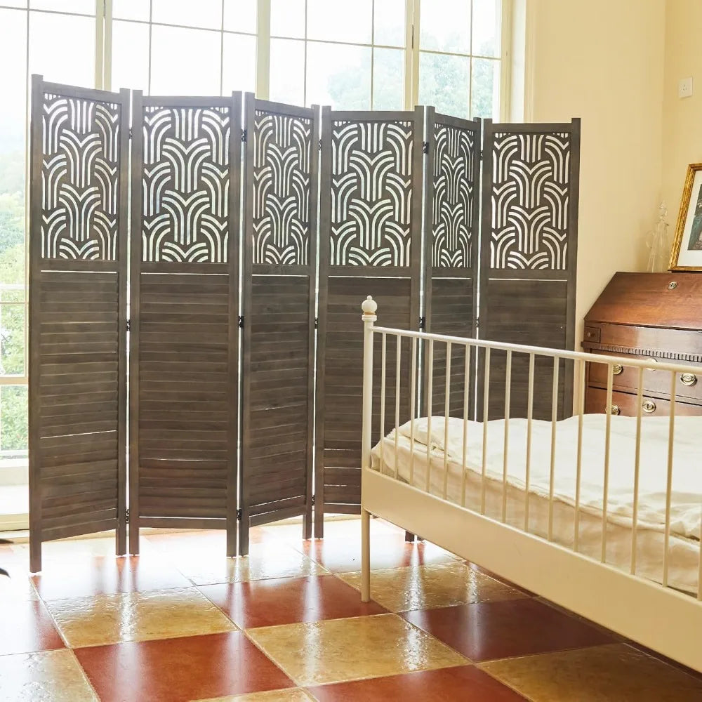 Wooden Room Divider Folding Privacy Screen Freestanding Partition