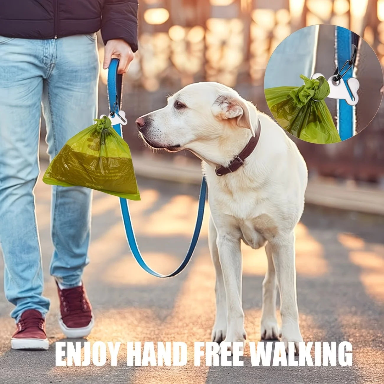 Stainless Steel Hands Free Dog Poop Bag Holder With Clip
