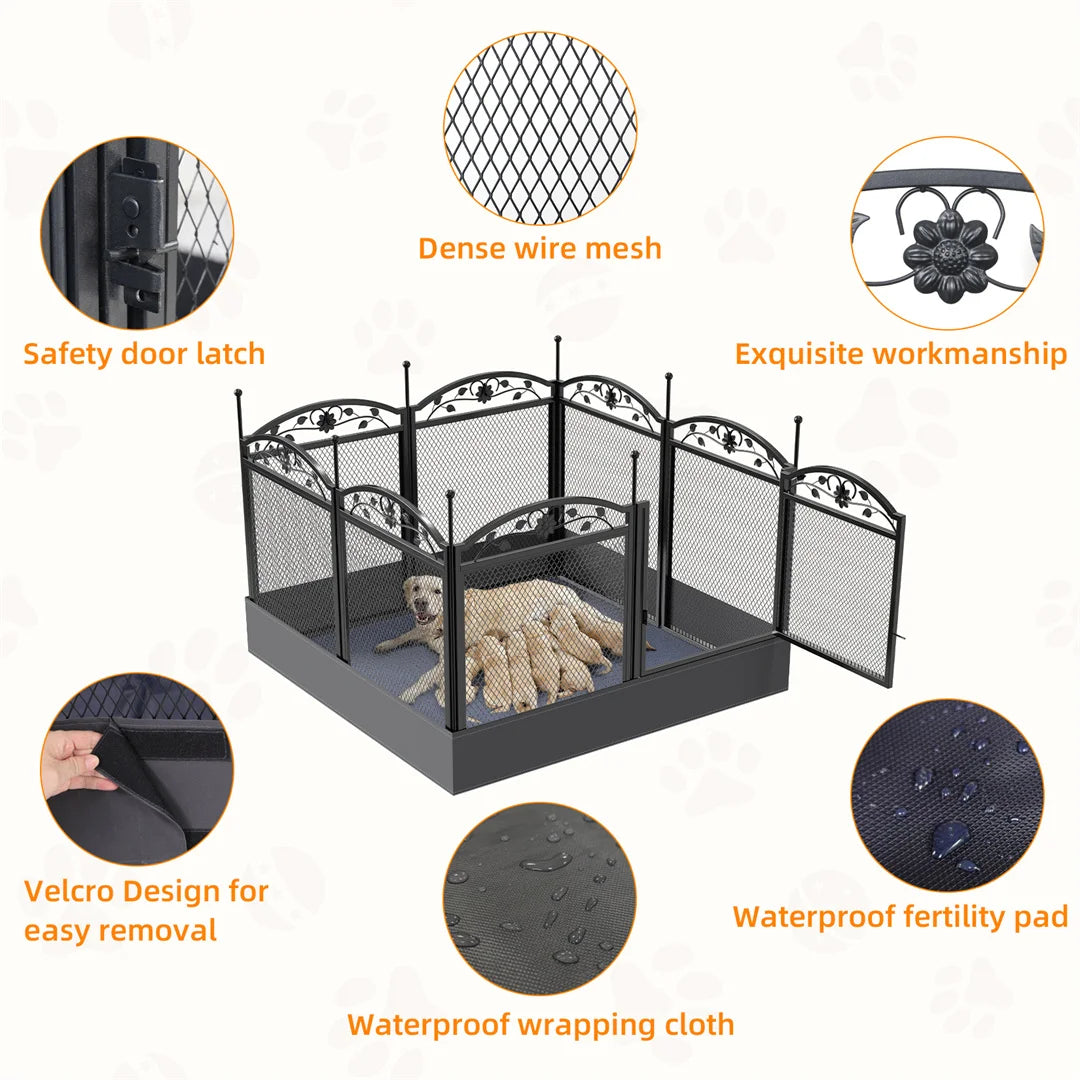 BINGOPAW Heavy Duty Dog Playpen for Indoor Outdoor Use