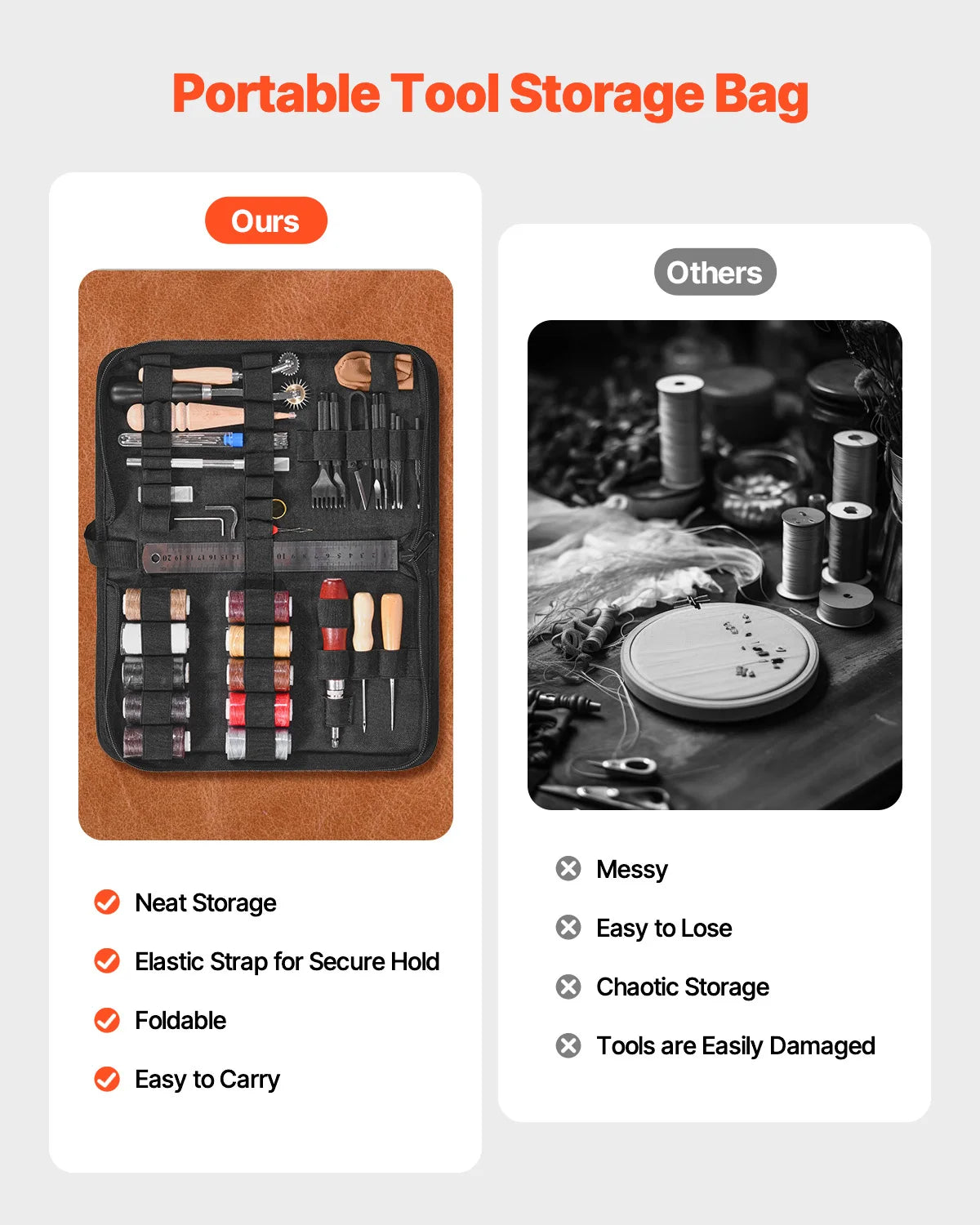 SucceBuy Leather Working Tools Kit 38/59/61/72/92 Piece Set