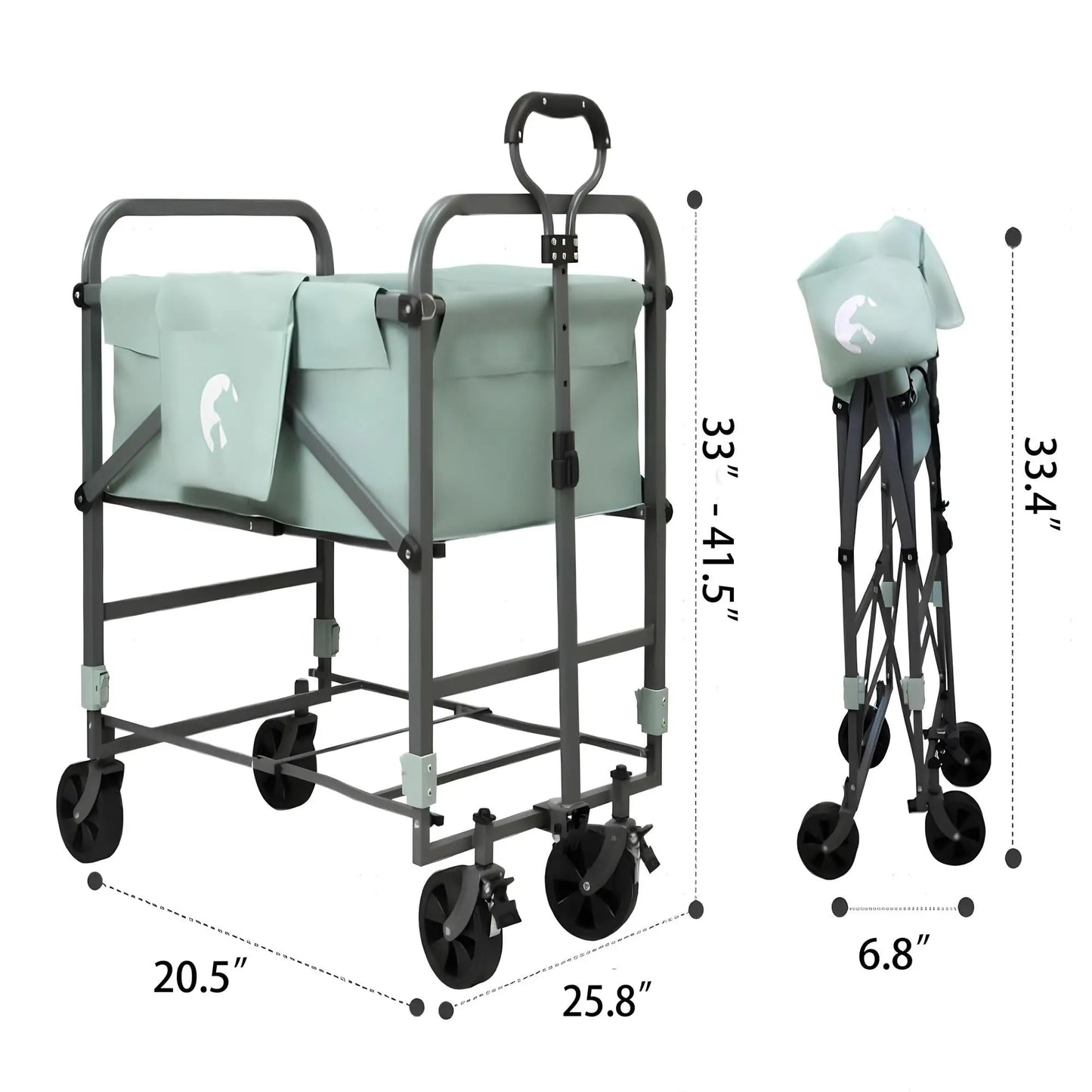 DishyKooker Folding Adjustable Height Dog Bath Tub with Cart